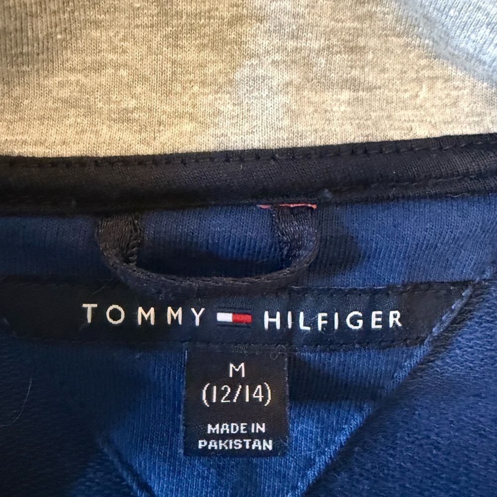 Tommy Hilfiger Kids Navy Zip-Up Sweater size medium 12/14 - Picture 3 of 7